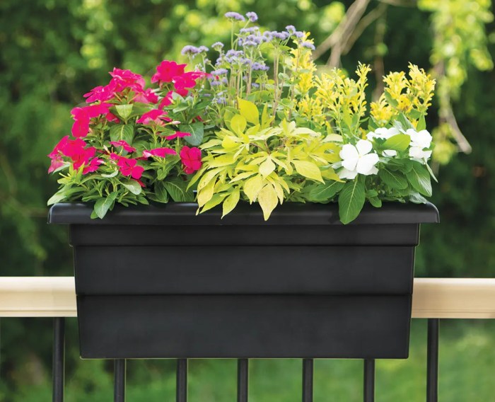 Deck rail plant pots